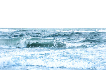 Blue Ocean with waves and clear blue sky