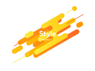 Diagonal futuristic orange abstract element. Dynamical colored forms and lines. Isolated gradient geometric lines and dots. Template for design of logo, flyer, presentation