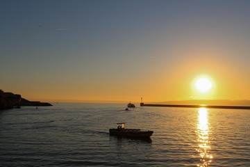Fototapeta na wymiar Sunset with Boat