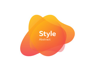 Geometric dynamical orange abstract element. Dynamical colored forms and lines. Gradient abstract banners with flowing liquid shapes. Template for design of logo, flyer or slide