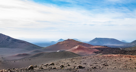 Fototapeta na wymiar Reserve Timanfaya Park on the island Lanserote. Canary Islands. Landscape