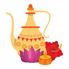 indian traditional teapot icon cartoon