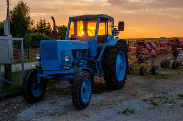 tractor in the farm