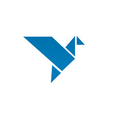 Bird logo icon design with origami art