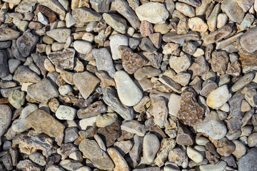 Natural stone texture. River pebbles background. Copy space.