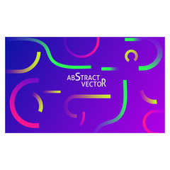 Abstract violet and blue background. Colorful ring segments, curves, gradient colors. Minimal geometric lines, dynamic effect. Vector template for banners, poster, covers, flyers