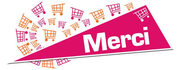 Merci Pink Orange Shopping Carts Triangle 