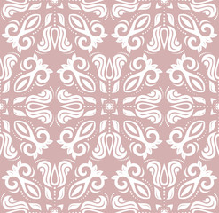 Classic white seamless vector pattern. Damask orient ornament. Classic vintage background. Orient ornament for fabric, wallpaper and packaging