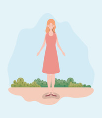 young woman standing in the camp