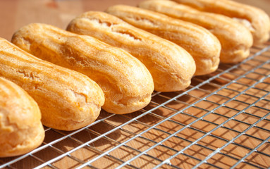 Empty eclair shells.
