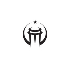 Pillar column logo icon design vector template