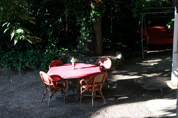 Vintage chair in French garden
