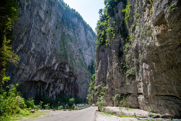 Narrow gorge in the mountains of southern Eurasia