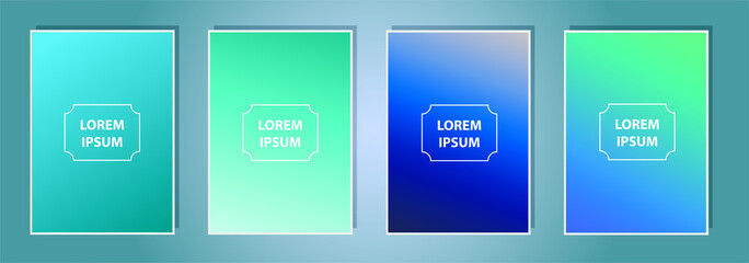 Set of Vector EPS 10 illustration Gradient Background Texture. Template for design, banner, flyer, business card, poster, wallpaper, brochure, smartphone screen, mobile app.