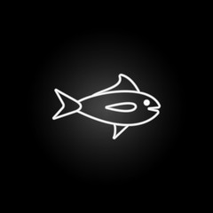a fish illustration neon icon. Elements of marine live set. Simple icon for websites, web design, mobile app, info graphics