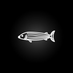 a fish illustration neon icon. Elements of marine live set. Simple icon for websites, web design, mobile app, info graphics