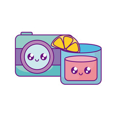 photographic camera with cocktail kawaii