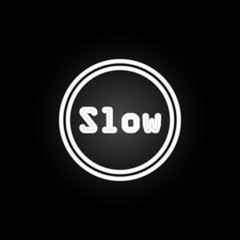 sign slow neon icon. Elements of road sign set. Simple icon for websites, web design, mobile app, info graphics