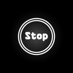 stop sign neon icon. Elements of road sign set. Simple icon for websites, web design, mobile app, info graphics