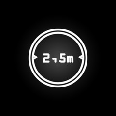 traffic sign restriction 2.5 neon icon. Elements of road sign set. Simple icon for websites, web design, mobile app, info graphics