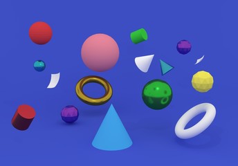 3d render, abstract minimal background, full color.