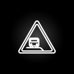 bus stop sign neon icon. Elements of road sign set. Simple icon for websites, web design, mobile app, info graphics