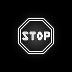 stop sign neon icon. Elements of road sign set. Simple icon for websites, web design, mobile app, info graphics