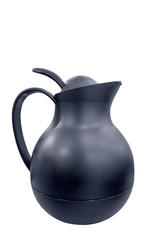 Black jug isolated on white background.