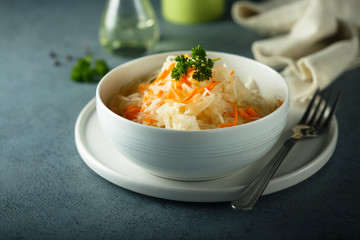 Sauerkraut with carrot and parsley