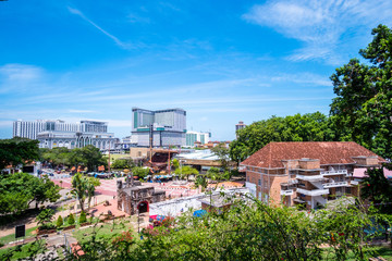 Obraz premium 2019 May 9th, Malaysia, Melaka - View of Aancient St Paul's Church at the day time.