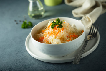 Sauerkraut with carrot and parsley