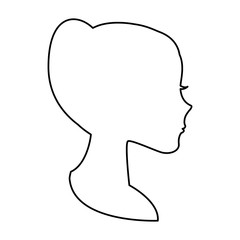 Woman face silhouettte over white background