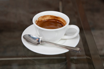 Isolated Coffee Espresso Cup with Spoon