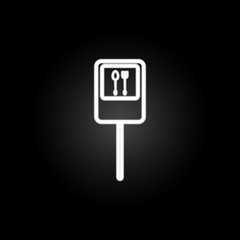 road sign restaurant neon icon. Elements of road sign set. Simple icon for websites, web design, mobile app, info graphics