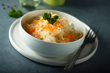 Sauerkraut with carrot and parsley