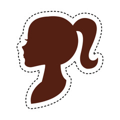 Woman face silhouettte over white background