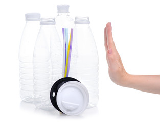 rejection of the use of plastic on white background isolation