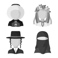 Isolated object of person and culture symbol. Collection of person and race stock symbol for web.