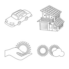 Vector design of innovation and technology logo. Set of innovation and nature stock symbol for web.