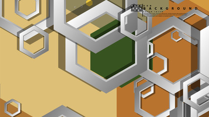 Abstract geometric background with hexagon, middle ages color composition. Vector illustration