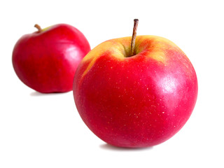 Ripe red apples isolated on a white background