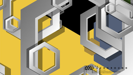 Abstract geometric background with hexagon, middle ages color composition. Vector illustration