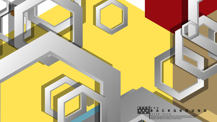 Fototapeta premium Abstract geometric background with hexagon, middle ages color composition. Vector illustration