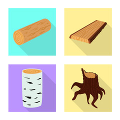 Isolated object of material and nature sign. Collection of material and raw stock symbol for web.