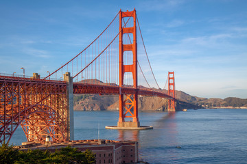 Fototapeta premium View of the Golden Gate Bridge is landmark and most famous at San Francisco, California, USA.