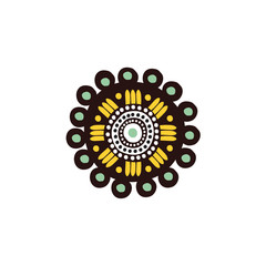 Aboriginal art dots painting icon logo design
