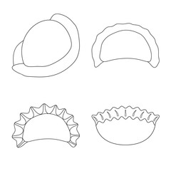 Vector illustration of food and dish logo. Set of food and cooking vector icon for stock.