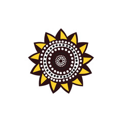 Aboriginal art dots painting icon logo design