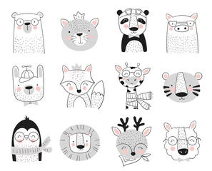Fototapete Katzen Vektorplakat mit niedlichen handgezeichneten Tieren und Slogan