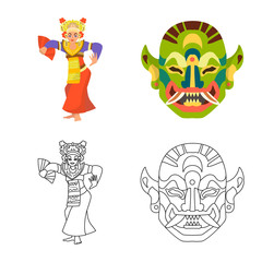 Vector illustration of and travel symbol. Set of and traditional vector icon for stock.